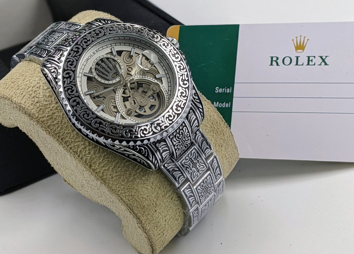 ROLEX ENGRAVED MEN WATCH