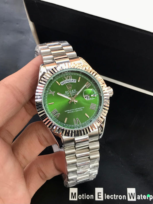 ROLEX PREMIUM WATCH DAY&DATE GREEN COLOUR